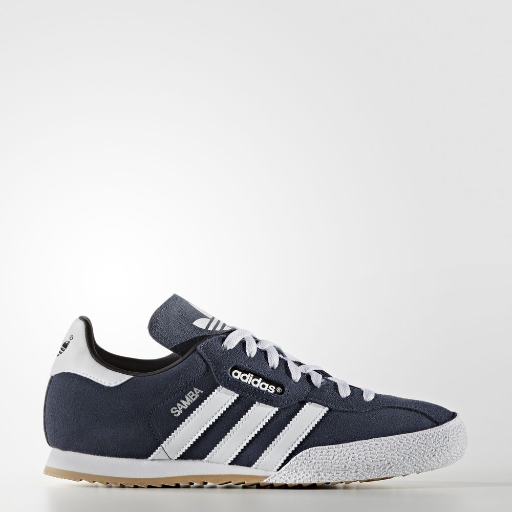 Adidas Samba Super Suede - Originals ανδρικα - Σκουρο Μπλε/Ασπρα,Μέγεθος: EU 36 – 54 2/3 (658UZQCH)